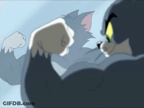 Cartoon Character Flexing Muscles GIF