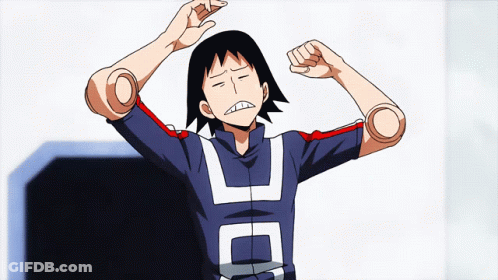 Cartoon Character Flexing Muscles With C Shirt GIF