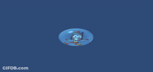 Cartoon Character Floating In Bubble With 8 GIF