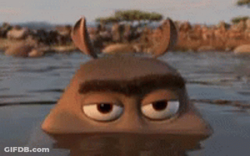 Cartoon Character Floating In Water GIF