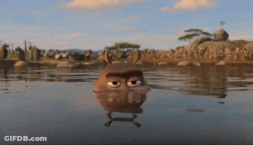 Cartoon Character Floating In Water GIF
