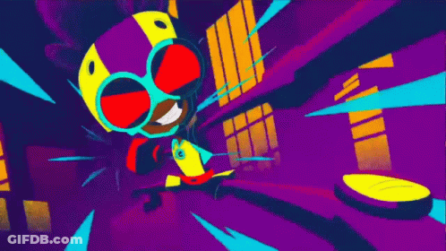 Cartoon Character Flying Dog Watching GIF