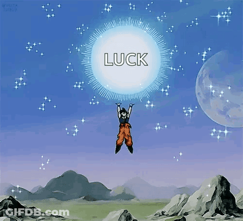 Cartoon Character Flying Holding Luck Sphere GIF