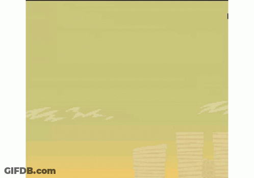 Cartoon Character Flying In Pixel Art GIF