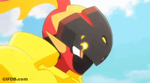 Cartoon Character Flying In Sky With Helmet GIF