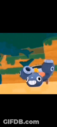 Cartoon Character Flying Over Beach GIF