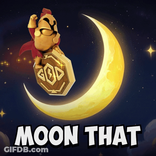 Cartoon Character Flying Over Crescent Moon Saying Moon That GIF