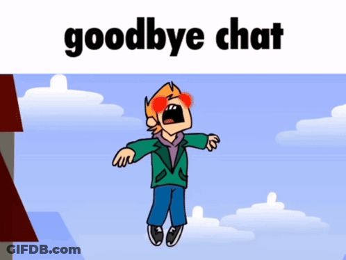Cartoon Character Flying Saying Goodbye Chat GIF