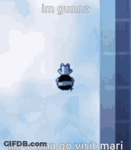 Cartoon Character Flying Saying Im Gunna Visit Mari GIF
