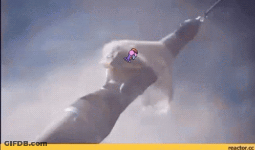 Cartoon Character Flying Through Air With Reactor.cc Logo GIF