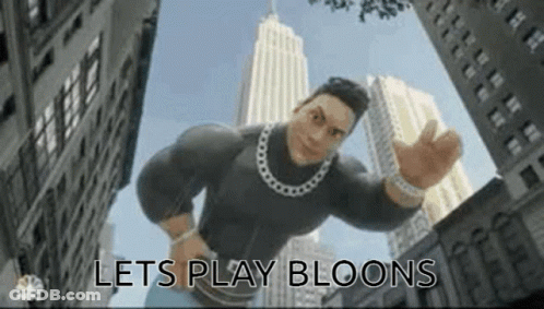 Cartoon Character Flying Through City Lets Play Bloons GIF