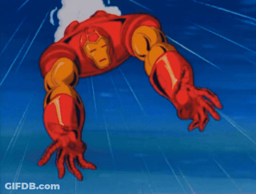 Cartoon Character Flying With Blue Balls GIF