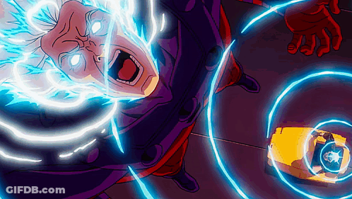 Cartoon Character Flying With Blue Light From Head GIF