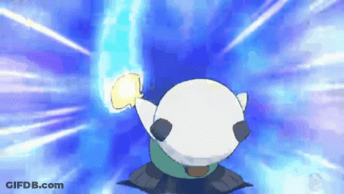 Cartoon Character Flying With Blue Light GIF
