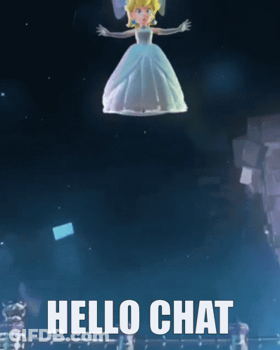 Cartoon Character Flying With Hello Chat GIF