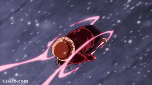 Cartoon Character Flying With Pink Lines GIF