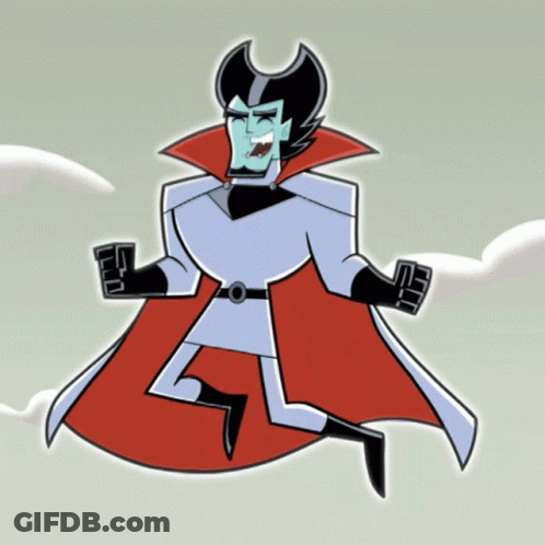 Cartoon Character Flying With Red Cape GIF