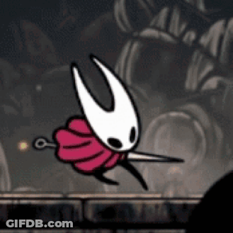 Cartoon Character Flying With Sword GIF