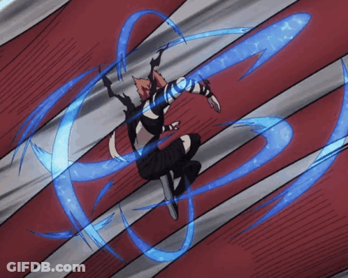 Cartoon Character Flying With Sword GIF
