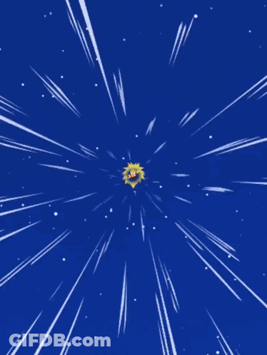Cartoon Character Flying With Yellow Light GIF
