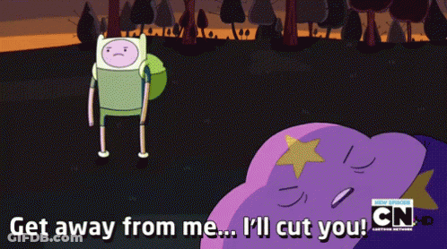 Cartoon Character Get Away From Me I'll Cut You GIF