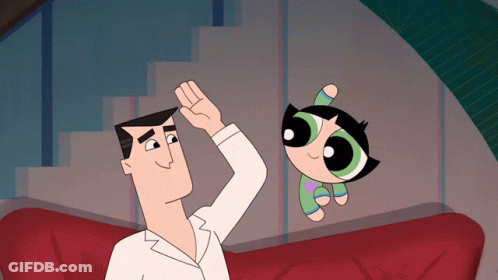 Cartoon Character Giving High Five GIF