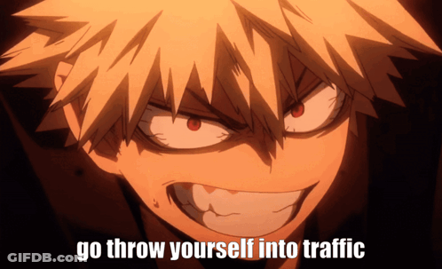 Cartoon Character Go Throw Yourself Into Traffic GIF
