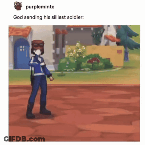 Cartoon Character God Sending His Stiffest Soldier GIF