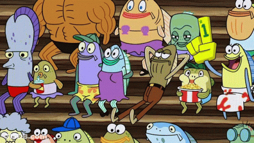 Cartoon Character Group With Number 1 GIF