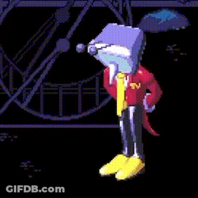 Cartoon Character Handstand In Dark With Gloves GIF