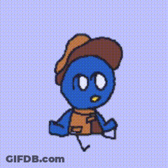 Cartoon Character Hanging Upside Down Number 80 GIF