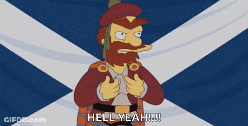 Cartoon Character Hell Yeah Scotland Flag GIF