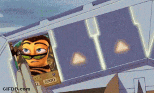 Cartoon Character Holding 1000 Card GIF