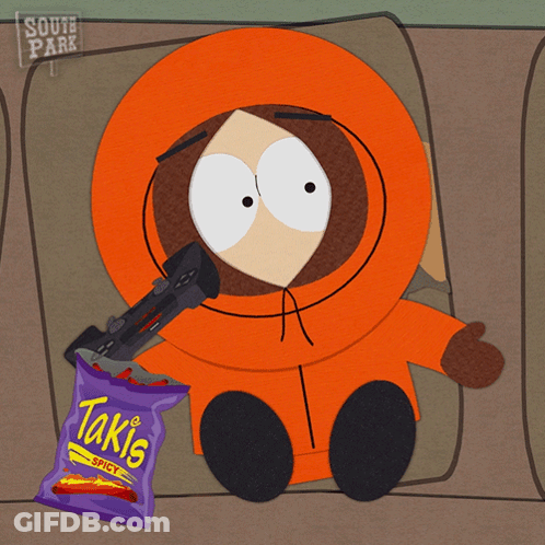 Cartoon Character Holding Bag Of Takis GIF