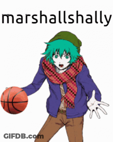 Cartoon Character Holding Basketball With Marshallshally GIF