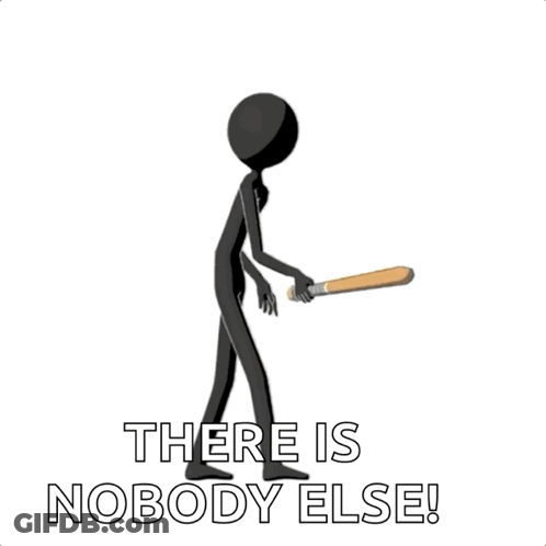 Cartoon Character Holding Bat With Smack Speech Bubble GIF