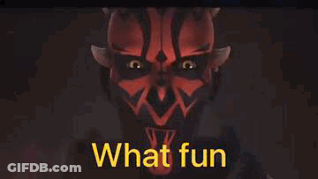 Cartoon Character Holding Blue Lightsaber Saying I Can't GIF