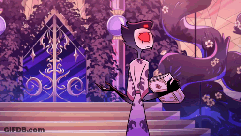 Cartoon Character Holding Book In Front Of Gate GIF