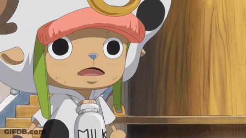 Cartoon Character Holding Bottle Saying Milk GIF