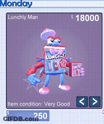 Cartoon Character Holding Box Of Lunchy Man GIF