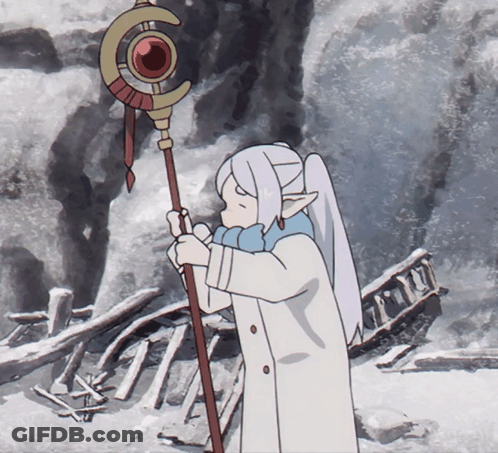 Cartoon Character Holding Cane With Red Circle GIF