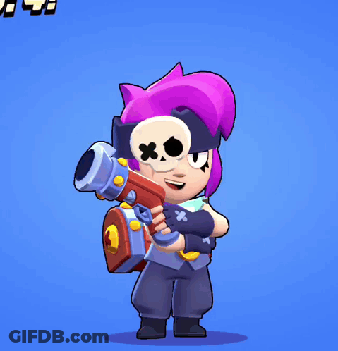 Cartoon Character Holding Cannon With Skull GIF