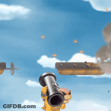 Cartoon Character Holding Cannon GIF