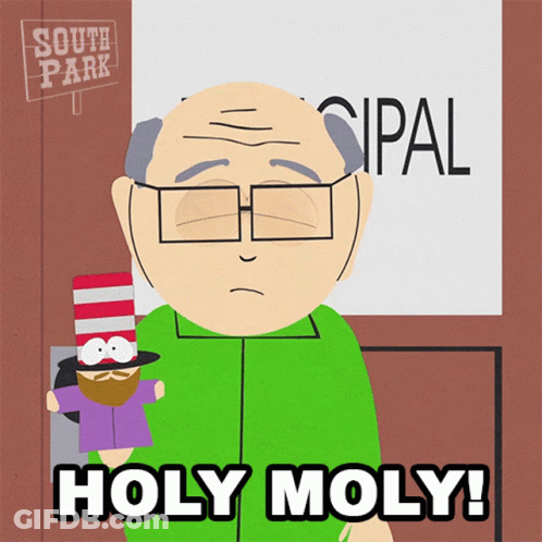 Cartoon Character Holding Cat In Hat Says Holy Moly GIF