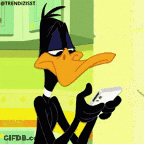 Cartoon Character Holding Cell Phone GIF