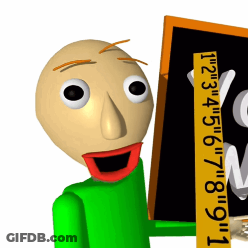 Cartoon Character Holding Chalkboard With Numbers 1-9 GIF