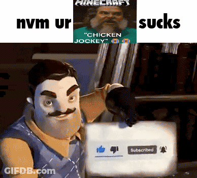 Cartoon Character Holding Chicken Jockey Sign GIF