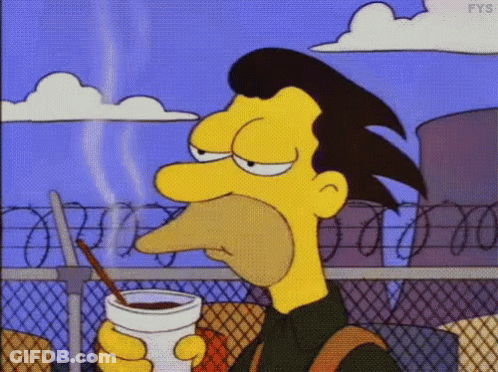 Cartoon Character Holding Coffee With Straw GIF