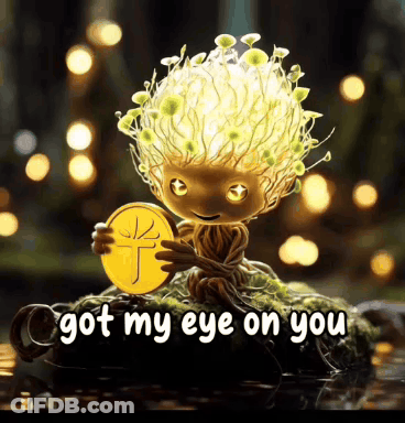 Cartoon Character Holding Coin Got My Eye On You GIF