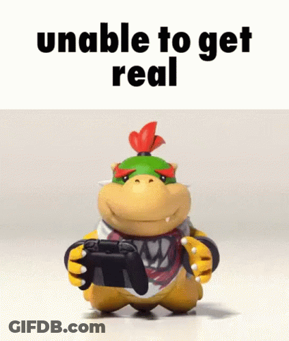 Cartoon Character Holding Controller With Unable To Get Real GIF